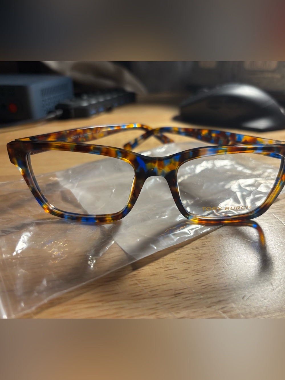 Tory Burch Men's Tortoiseshell Frames with Blue Highlights